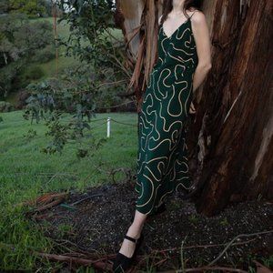 Ali Golden Bias Slip Dress